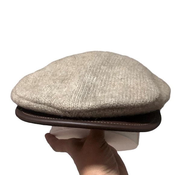 Mc Donald New Zealand Possum Fur Lambswool Cheesecutter Peak Cap Size Large - Picture 4 of 13